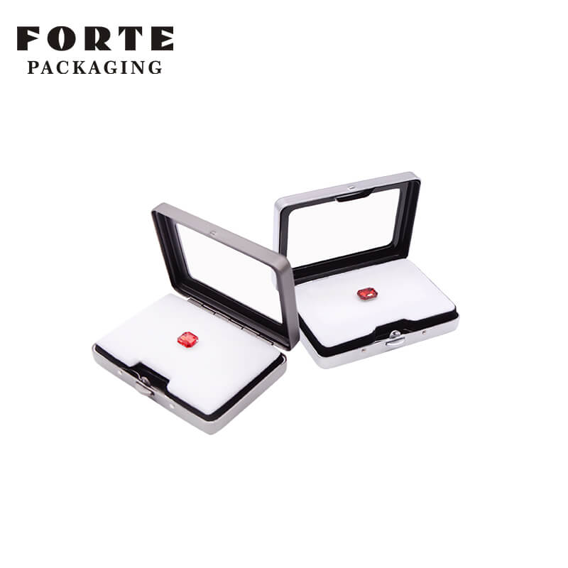 FORTE quadratische Metall-Diamant-Displaybox, Edelstein-Aufbewahrungsbox
