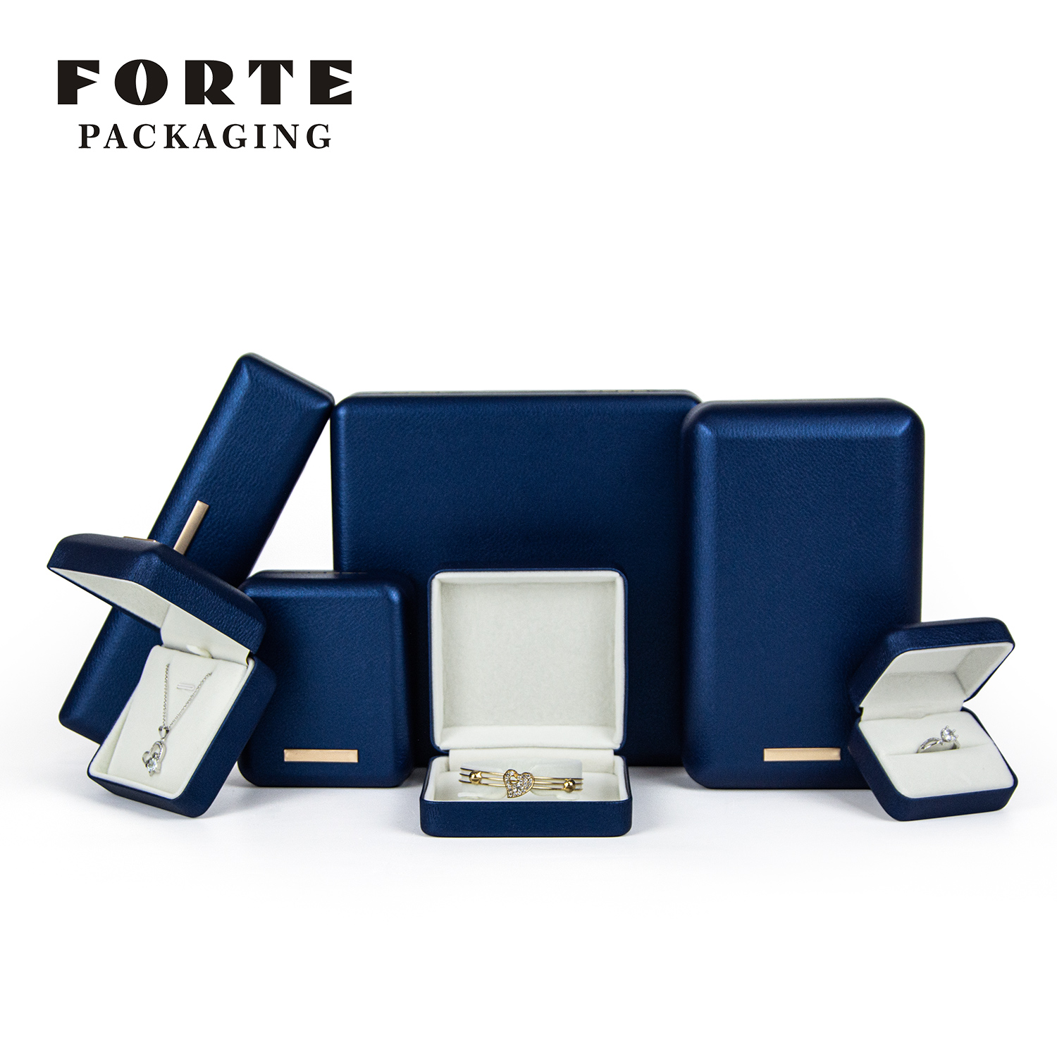 FORTE 2023 Luxus neu eingetroffen Halskette Armreif Box Schmuck Set Box hochwertige PU-Leder Ring Verpackung Box 