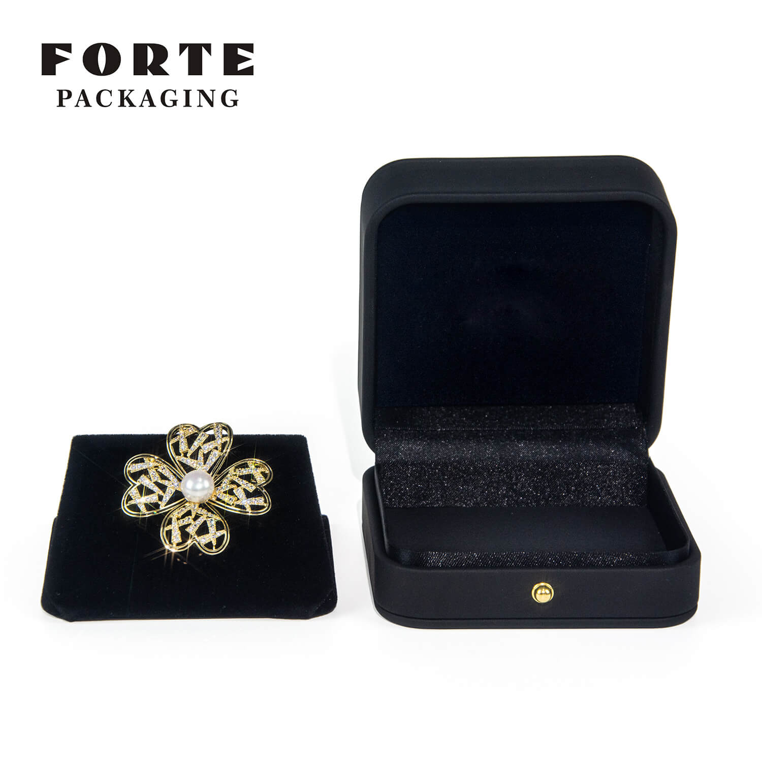 FORTE Luxus-Brosche, Schmuck, Ring, Armband, Anhänger, Verpackungsbox mit Logo